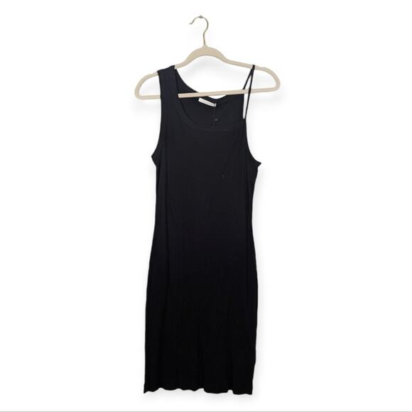 NWT John Elliott Black Cotton Ribbed Tank Dress - Picture 1 of 9